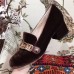 Gucci Sylvie Chain Velvet Mid-Heel Pumps Coffee