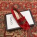 Gucci Sylvie Chain GG Velvet Mid-Heel Pumps 525082 Red