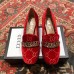 Gucci Sylvie Chain GG Velvet Mid-Heel Pumps 525082 Red