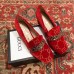 Gucci Sylvie Chain GG Velvet Mid-Heel Pumps 525082 Red