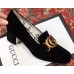 Gucci Velvet Mid-Heel Pumps Black with Double G 526465