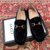 Gucci Horsebit GG Velvet Loafers/Pumps with Crystals 522698 Black