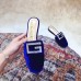 Gucci Crystal G Slipper Velvet Blue 2019