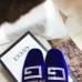 Gucci Crystal G Slipper Velvet Blue 2019