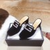 Gucci Heel 6cm Crystal G Slipper Mules Velvet Black 2019