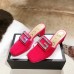 Gucci Heel 6cm Crystal G Slipper Mules Velvet Pink 2019