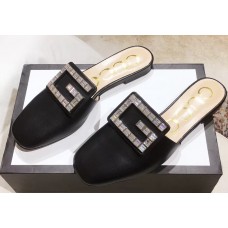 Gucci Crystal G Slipper Black 2019