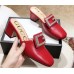 Gucci Heel 6cm Crystal G Slipper Mules Red 2019