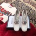 Gucci GG Mirrored Detail Rose Print Mid Heel Pumps White 2019