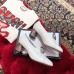 Gucci GG Mirrored Detail Rose Print Mid Heel Pumps White 2019