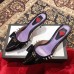 Gucci Heel 8cm Patent Leather Silver-toned Spikes Mules with Bow Black 2019