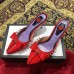 Gucci Heel 8cm Patent Leather Silver-toned Spikes Mules with Bow Red 2019