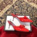 Gucci Heel 8cm Patent Leather Silver-toned Spikes Mules with Bow Red 2019