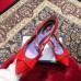 Gucci Heel 2cm Patent Leather Silver-toned Spikes Ballet Pumps with Bow 558097 Red 2019