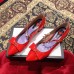 Gucci Heel 2cm Patent Leather Silver-toned Spikes Ballet Pumps with Bow 558097 Red 2019