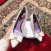 Gucci Heel 8cm Patent Leather Silver-toned Spikes Pumps with Bow 549666 White 2019