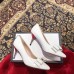 Gucci Heel 8cm Patent Leather Silver-toned Spikes Pumps with Bow 549666 White 2019