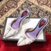 Gucci Heel 8cm Patent Leather Silver-toned Spikes Mules with Bow White 2019