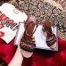 Gucci Heel 6.5cm/10.5cm Web Horsebit Fabric and Leather Sandals Brown 2019