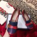 Gucci Double G Fringe Leather Mid-heel 4.5cm Pumps Red/Blue 2019