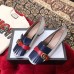 Gucci Double G Fringe Leather Mid-heel 4.5cm Pumps White/Blue/Red 2019