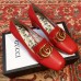 Gucci Leather Mid-heel Pumps with Double G 525333 Red 2018