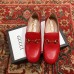 Gucci Horsebit Leather Loafers/Pumps with Crystals 523097 Red 2018