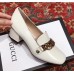 Gucci Sylvie Chain Leather Mid-heel Pumps 537539 White 2018