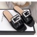 Gucci Patent Slide with Crystal G 551445 Black 2018