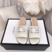 Gucci Leather Slide with Crystal G 551445 White 2018