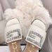 Gucci Leather Slide with Crystal G 551445 White 2018