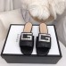 Gucci Leather Slide with Crystal G 551445 Black 2018