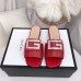 Gucci Leather Slide with Crystal G 551445 Red 2018