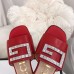 Gucci Leather Slide with Crystal G 551445 Red 2018