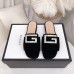 Gucci Velvet Slide with Crystal G 551445 Black 2018