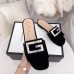 Gucci Velvet Slide with Crystal G 551445 Black 2018