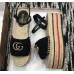 Gucci Crochet Espadrilles Sandals Black With Pearls Double G 2019