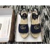 Gucci Crochet Espadrilles Sandals Navy Blue With Pearls Double G 2019