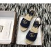 Gucci Crochet Espadrilles Sandals Navy Blue With Pearls Double G 2019