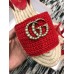 Gucci Crochet Espadrilles Sandals Red With Pearls Double G 2019