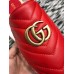 Gucci Leather Platform Espadrilles Slippers With Double G Red 2019