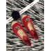 Gucci Crochet Espadrille 524974 with Pearls Double G Red