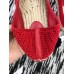 Gucci Crochet Espadrille 524974 with Pearls Double G Red