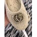 Gucci Crochet Espadrille 524974 with Pearls Double G Beige