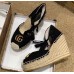 Gucci Double G Crochet Platform 10cm Espadrille with Grosgrain Lace-up Black