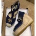 Gucci Double G Crochet Platform 10cm Espadrille with Grosgrain Lace-up Blue