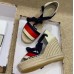 Gucci Sylvie Web Platform 10cm Espadrille with Grosgrain Lace-up 525728