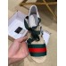 Gucci Green/Red Web Platform 10cm Espadrille with Grosgrain Lace-up 525728