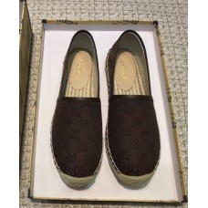 Gucci GG Flat Canvas Espadrille Dark Coffee 2018