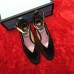 Gucci Mid-Heel 7cm Pumps With Crystal G Heel 548853 Velvet Black 2019